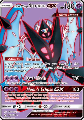Dawn Wings Necrozma GX Pokémon card #143