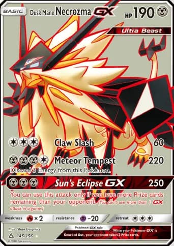 Dusk Mane Necrozma GX Pokémon card #145