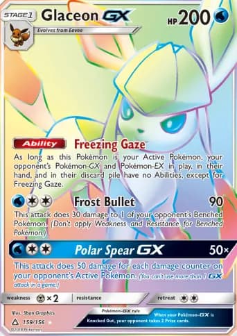 Glaceon GX Pokémon card #159