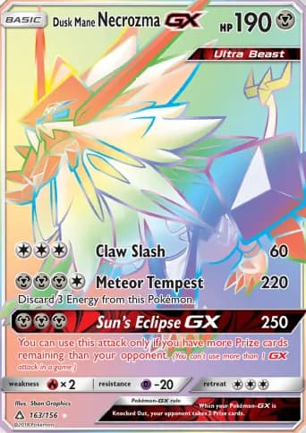 Dusk Mane Necrozma GX Pokémon card #163