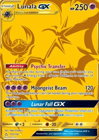Lunala GX Pokémon card #172