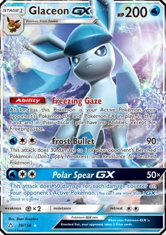 Glaceon GX Pokémon card #39