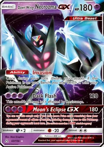 Dawn Wings Necrozma GX Pokémon card #63