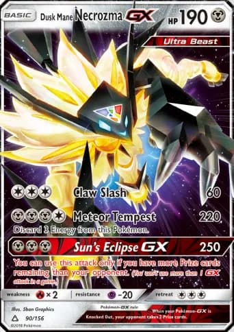 Dusk Mane Necrozma GX Pokémon card #90