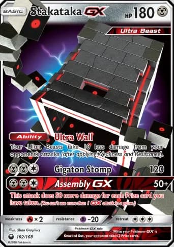 Stakataka GX Pokémon card #102