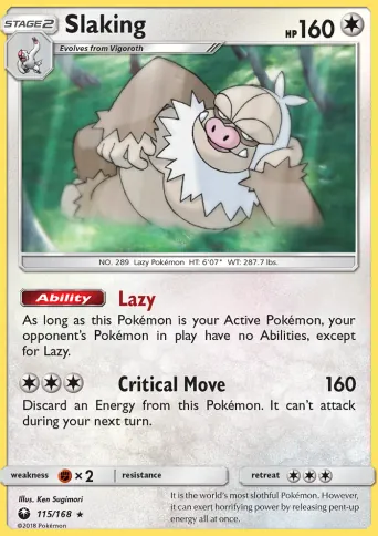 Slaking Pokémon card #115