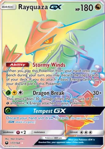 Rayquaza GX Pokémon card #177