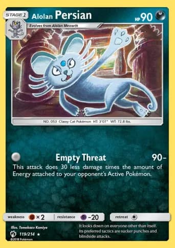 Alolan Persian Pokémon card #119