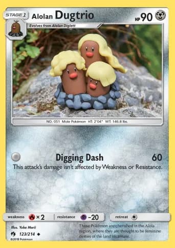 Alolan Dugtrio Pokémon card #123