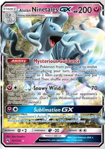 Alolan Ninetales GX Pokémon card #132
