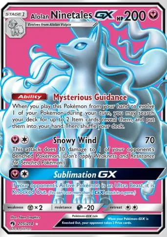 Alolan Ninetales GX Pokémon card #205