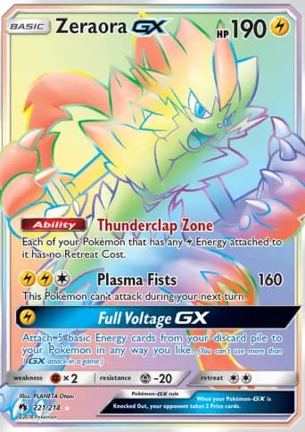 Zeraora GX Pokémon card #221