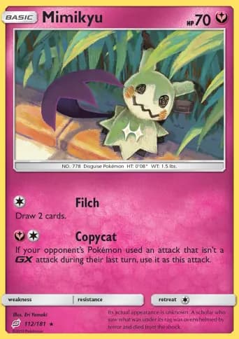 Mimikyu Pokémon card #112