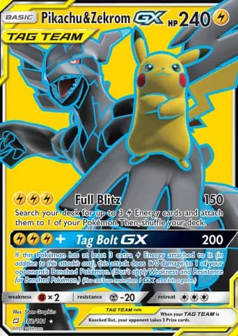 Pikachu & Zekrom GX Pokémon card #162