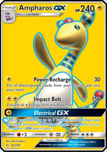 Ampharos GX Pokémon card #163