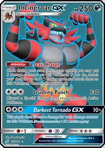 Incineroar GX Pokémon card #167