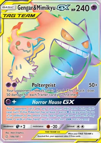 Gengar & Mimikyu GX Pokémon card #186