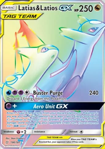 Latias & Latios GX Pokémon card #190