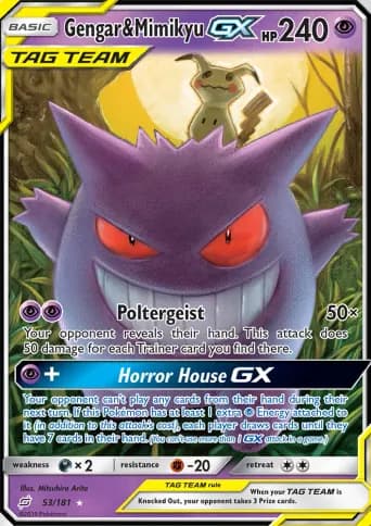 Gengar & Mimikyu GX Pokémon card #53