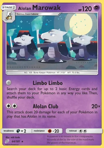 Alolan Marowak Pokémon card #64