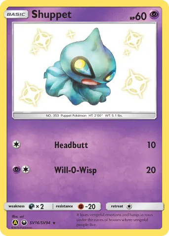 Shuppet Pokémon card #SV16