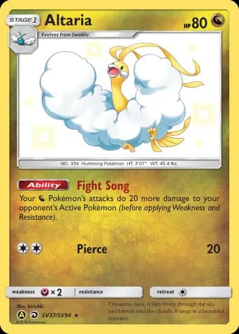 Altaria Pokémon card #SV37