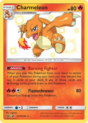 Charmeleon Pokémon card #SV7