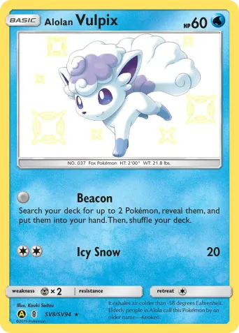 Alolan Vulpix Pokémon card #SV8