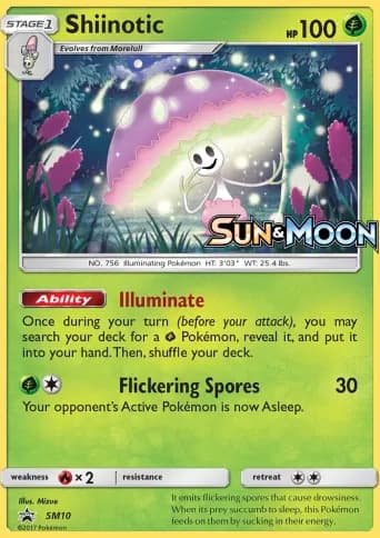Shiinotic Pokémon card #SM10