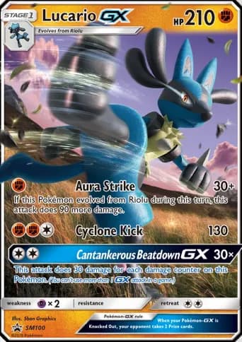 Lucario GX Pokémon card #SM100