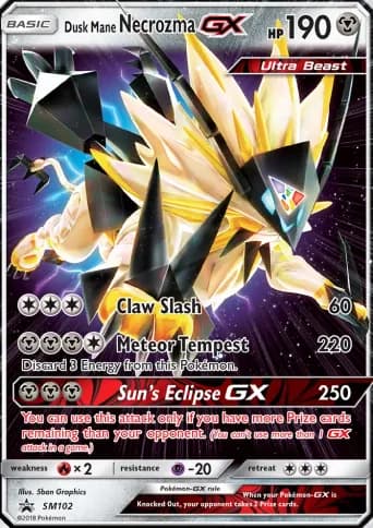 Dusk Mane Necrozma GX Pokémon card #SM102