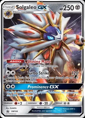 Solgaleo GX Pokémon card #SM104