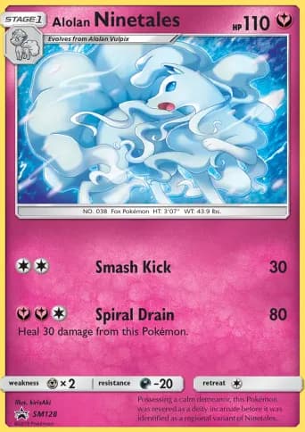 Alolan Ninetales Pokémon card #SM128