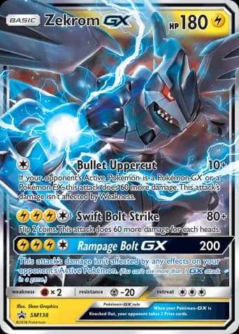 Zekrom GX Pokémon card #SM138