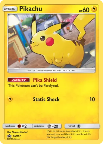 Pikachu Pokémon card #SM157