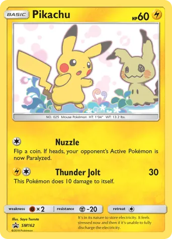 Pikachu Pokémon card #SM162