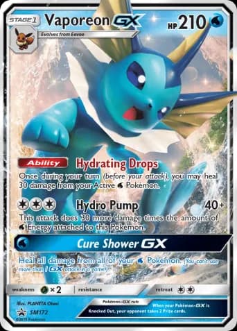 Vaporeon GX Pokémon card #SM172