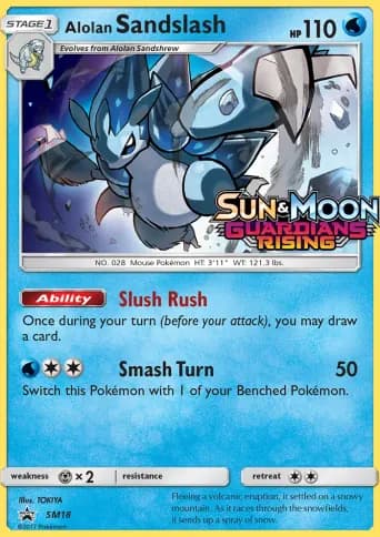 Alolan Sandslash Pokémon card #SM18