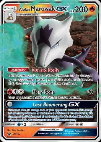 Alolan Marowak GX Pokémon card #SM187