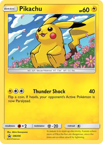 Pikachu Pokémon card #SM206