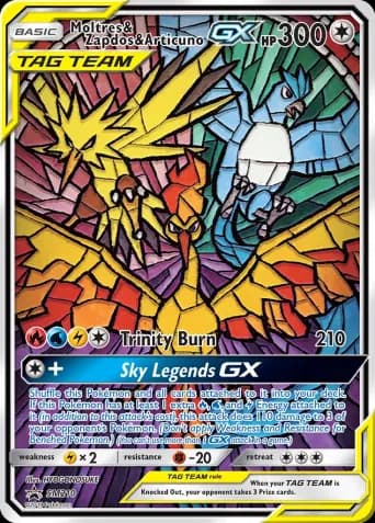 Moltres & Zapdos & Articuno GX Pokémon card #SM210