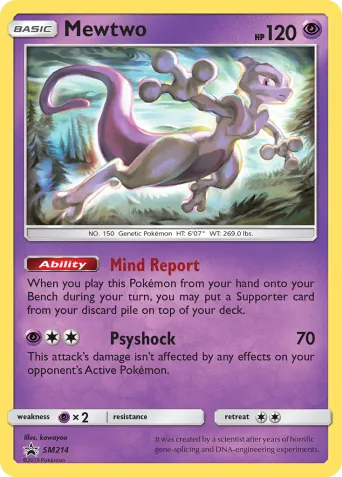 Mewtwo Pokémon card #SM214