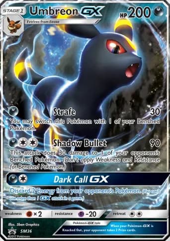 Umbreon GX Pokémon card #SM36