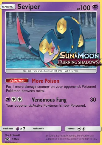 Seviper Pokémon card #SM46