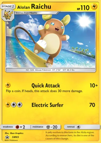 Alolan Raichu Pokémon card #SM65