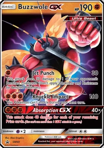 Buzzwole GX Pokémon card #SM69
