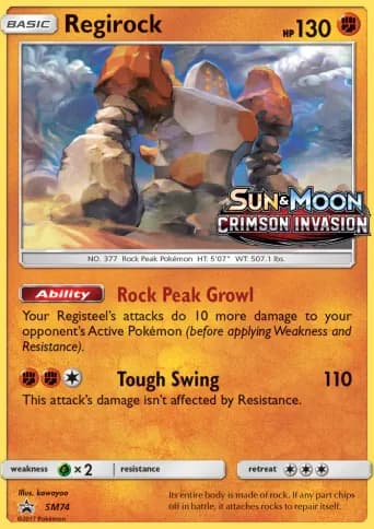 Regirock Pokémon card #SM74