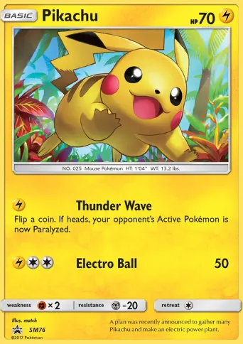 Pikachu Pokémon card #SM76