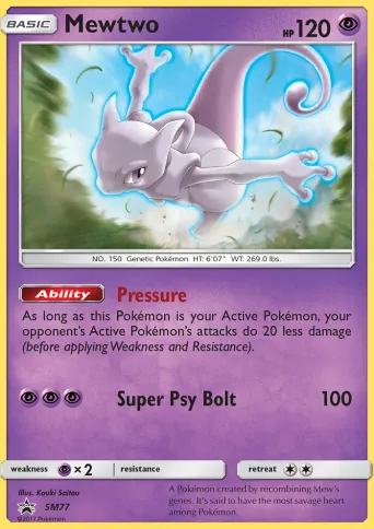 Mewtwo Pokémon card #SM77