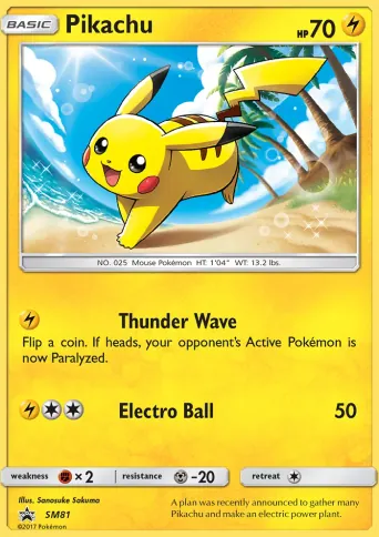 Pikachu Pokémon card #SM81